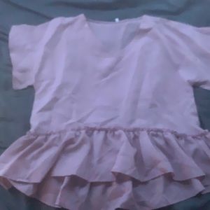 sheer baby pink blouse